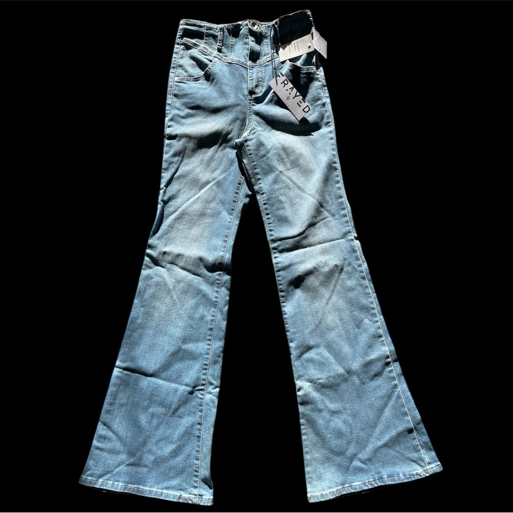 FRAYED Light Blue Flare Jeans NWT Never Worn